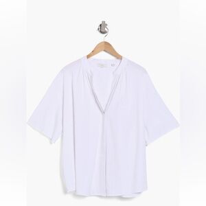 Vince Flutter Sleeve Linen Blend Top